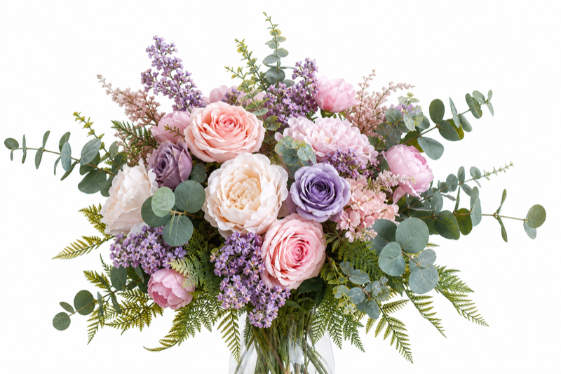 Silk artificial flowers and bouquets
